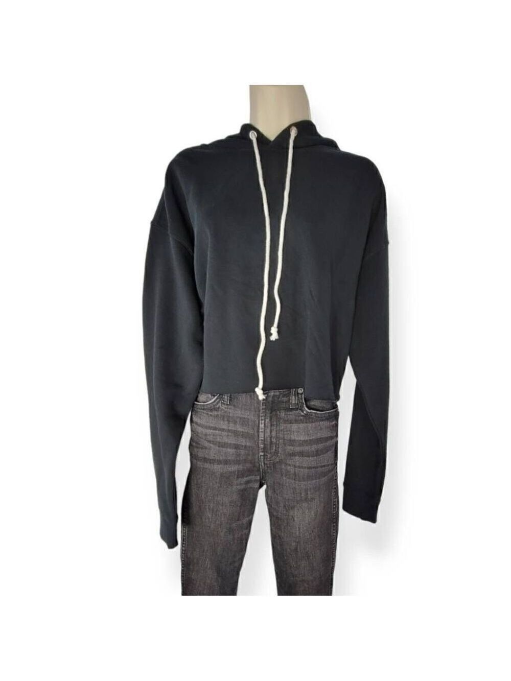 Wild Fable Black Cropped Hoodie Large